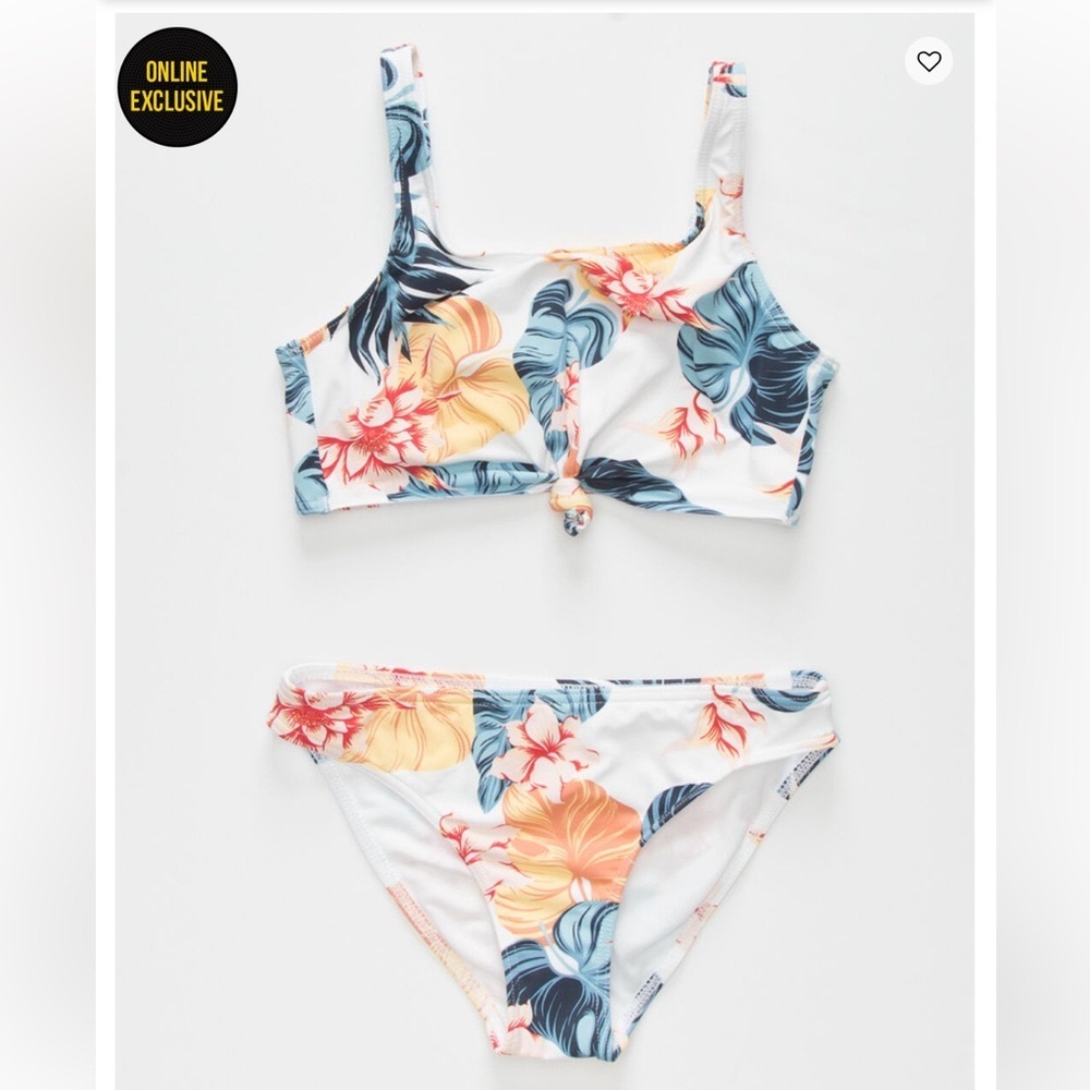 ROXY Beautiful Mind Crop Top Girls Bikini Set